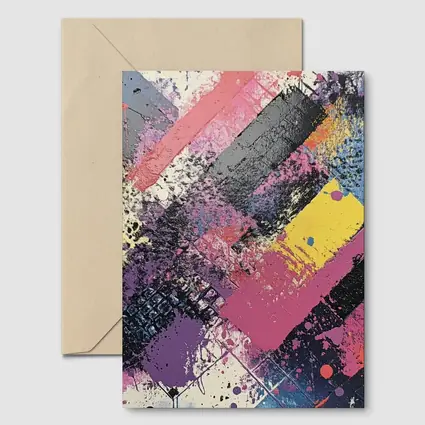 Bold Abstract Geometric Graffiti Art Pink Purple