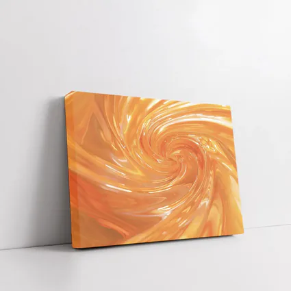 Orange Swirl Abstract Glossy Liquid Art
