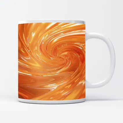 Orange Swirl Abstract Glossy Liquid Art