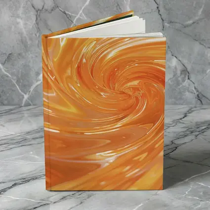 Orange Swirl Abstract Glossy Liquid Art