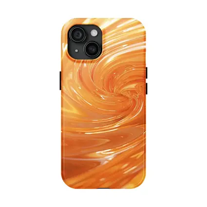 Orange Swirl Abstract Glossy Liquid Art