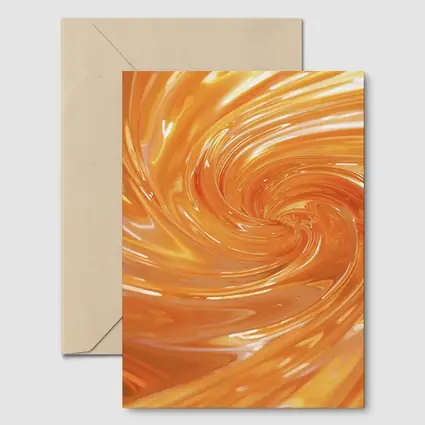 Orange Swirl Abstract Glossy Liquid Art