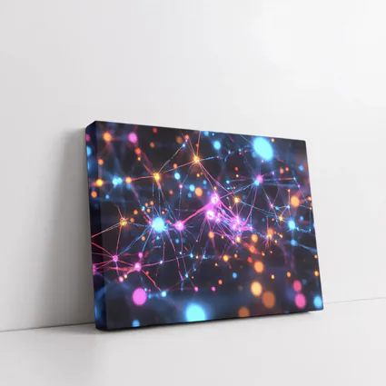 Glowing Neural Network Dark Abstract Art