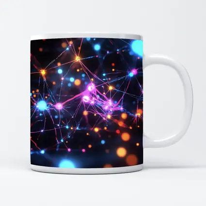 Glowing Neural Network Dark Abstract Art