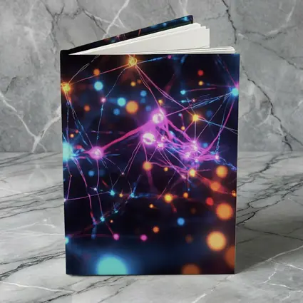 Glowing Neural Network Dark Abstract Art