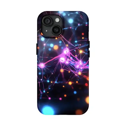 Glowing Neural Network Dark Abstract Art