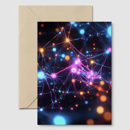 Glowing Neural Network Dark Abstract Art