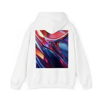 Chrome Abstract Fluid Waves Blue Red