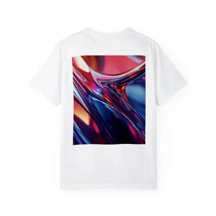 Chrome Abstract Fluid Waves Blue Red