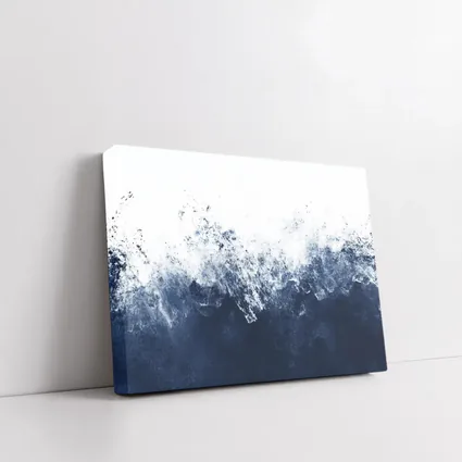 Dark Navy Blue Ocean Wave Abstract Art