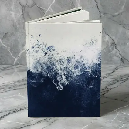 Dark Navy Blue Ocean Wave Abstract Art