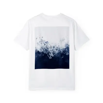 Dark Navy Blue Ocean Wave Abstract Art