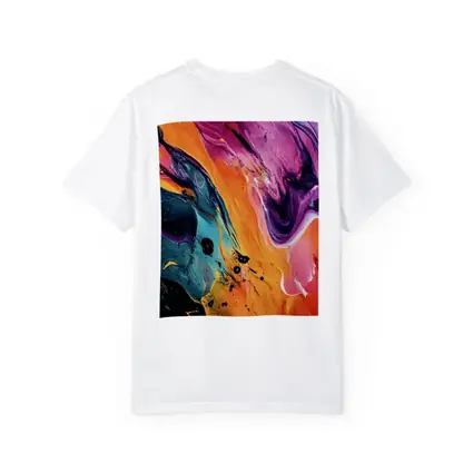 Bold Fluid Abstract Art Orange Purple Black
