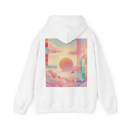 Pastel Geometric Abstract Sky Clouds Art