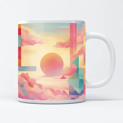 Pastel Geometric Abstract Sky Clouds Art
