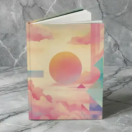 Pastel Geometric Abstract Sky Clouds Art