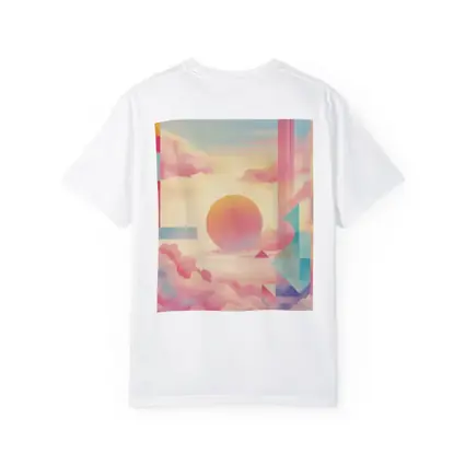 Pastel Geometric Abstract Sky Clouds Art