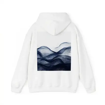 Dark Navy Blue Abstract Wave Art White Background