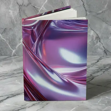 Metallic Abstract Purple Pink Flowing Waves