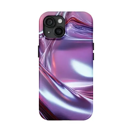 Metallic Abstract Purple Pink Flowing Waves