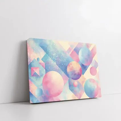 Pastel Geometric Shapes Abstract Watercolor Art