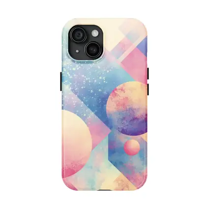 Pastel Geometric Shapes Abstract Watercolor Art