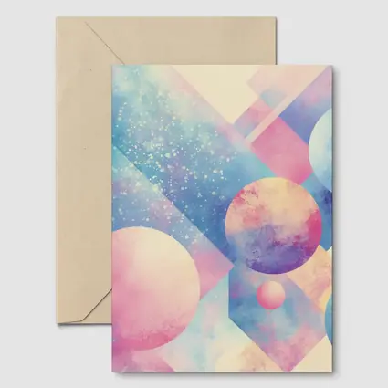 Pastel Geometric Shapes Abstract Watercolor Art