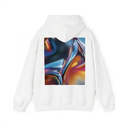 Metallic Fluid Abstract Art Blue Orange