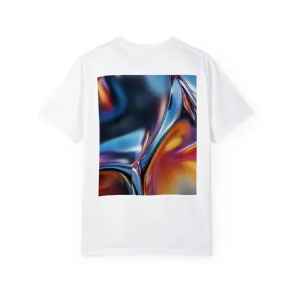 Metallic Fluid Abstract Art Blue Orange