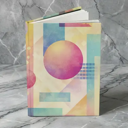 Pastel Geometric Abstract Circles and Triangles
