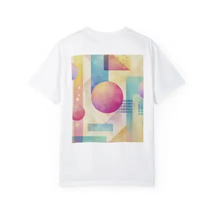 Pastel Geometric Abstract Circles and Triangles