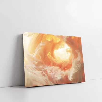 Swirling Orange Abstract Smoke Art