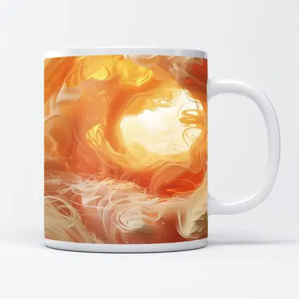 Swirling Orange Abstract Smoke Art