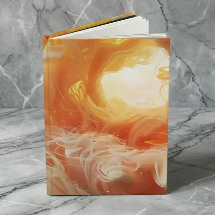 Swirling Orange Abstract Smoke Art