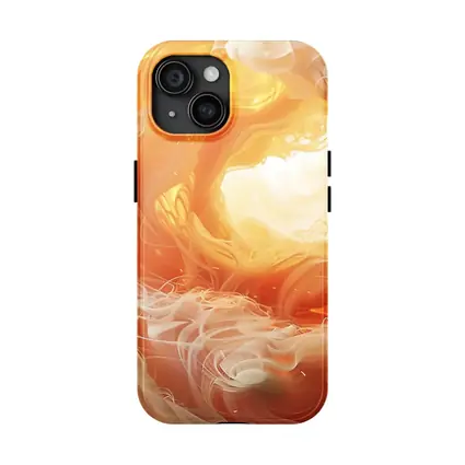 Swirling Orange Abstract Smoke Art