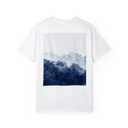 Dark Blue Watercolor Mountain Range White Background