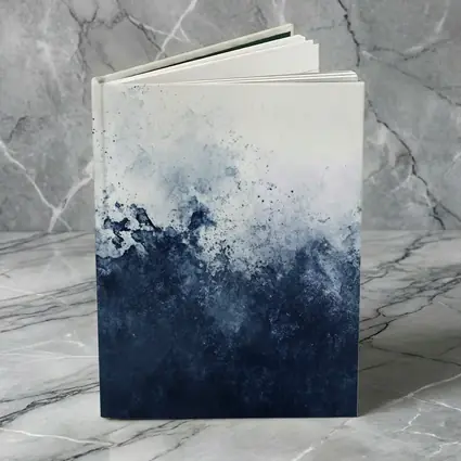 Dark Navy Blue Abstract Watercolor Splash Art