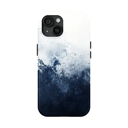 Dark Navy Blue Abstract Watercolor Splash Art