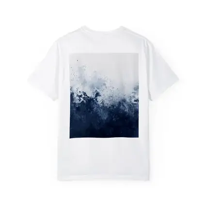 Dark Navy Blue Abstract Watercolor Splash Art