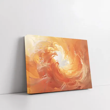 Orange Abstract Swirl Wave Art Print