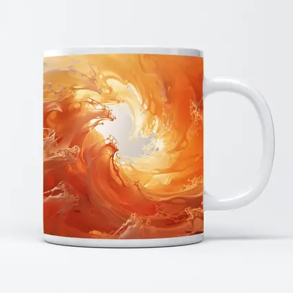 Orange Abstract Swirl Wave Art Print