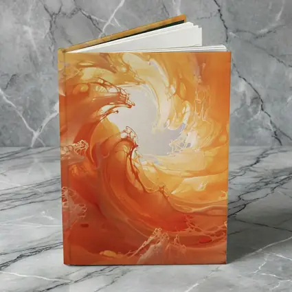 Orange Abstract Swirl Wave Art Print