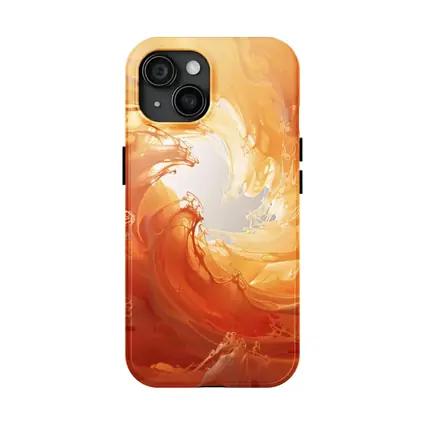 Orange Abstract Swirl Wave Art Print