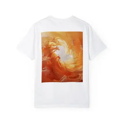 Orange Abstract Swirl Wave Art Print
