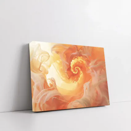 Orange Spiral Abstract Swirl Fluid Art