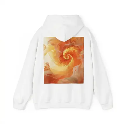 Orange Spiral Abstract Swirl Fluid Art