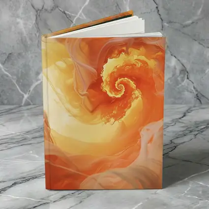 Orange Spiral Abstract Swirl Fluid Art
