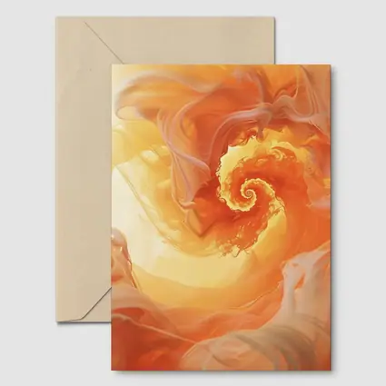 Orange Spiral Abstract Swirl Fluid Art