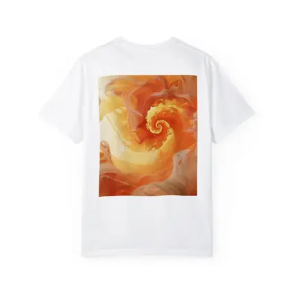 Orange Spiral Abstract Swirl Fluid Art