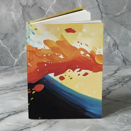 Abstract Wave Splash Orange Blue Yellow Art